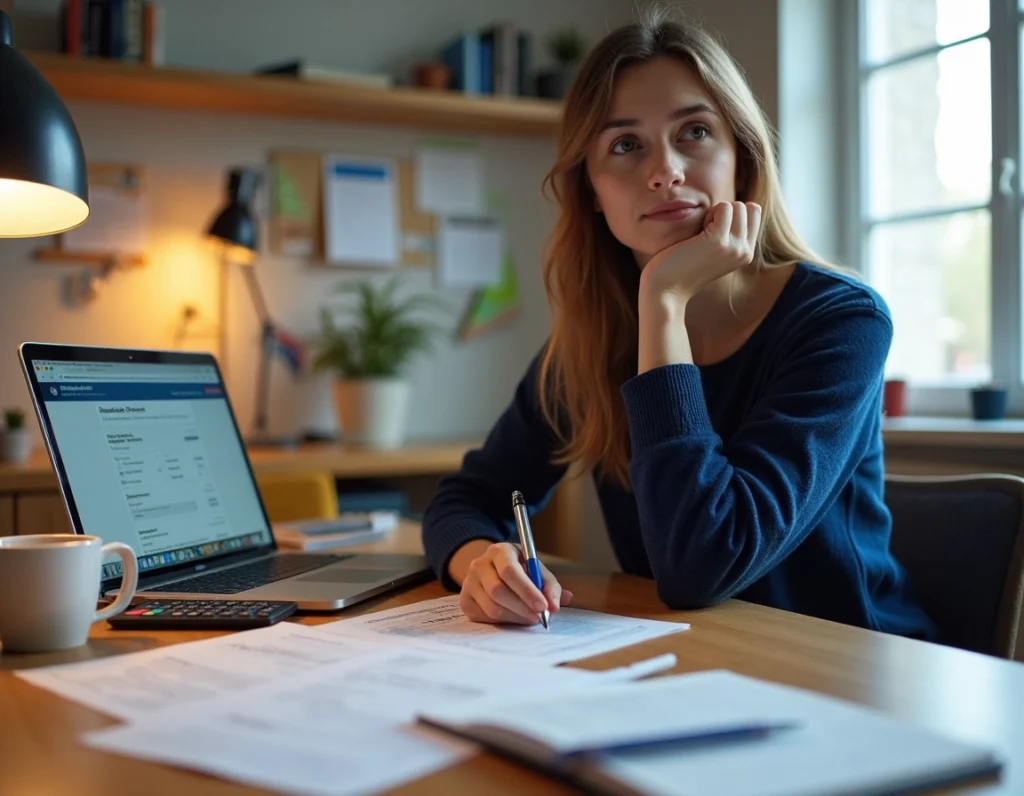 fille en train d'étudier